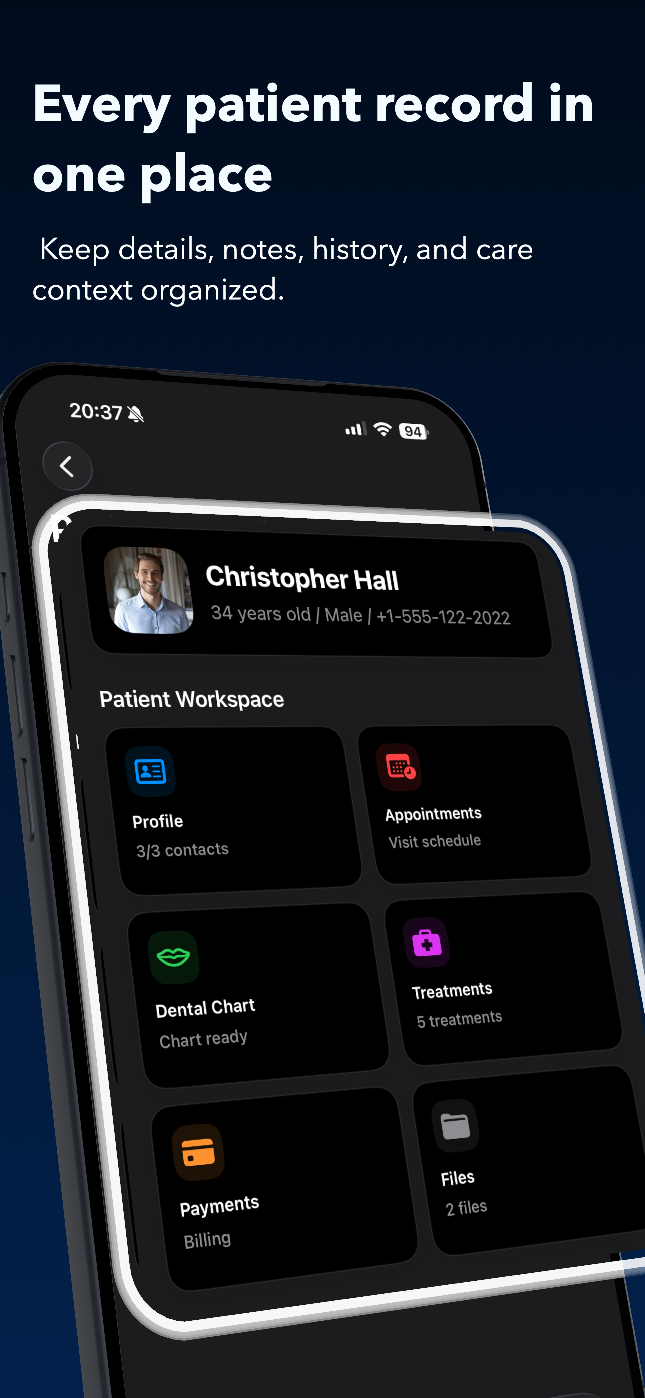 Patient detail on iPhone